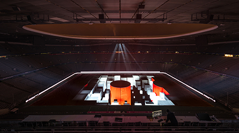 Video-Mapping in der Allianz Arena für den FC Bayern München