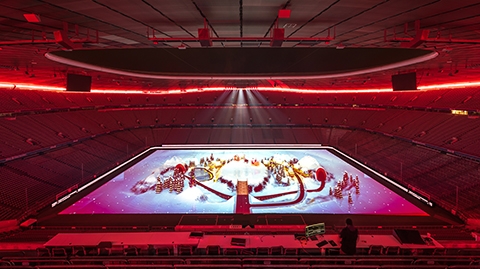 Projection mapping christmas show at Allianz Arena for FC Bayern München
