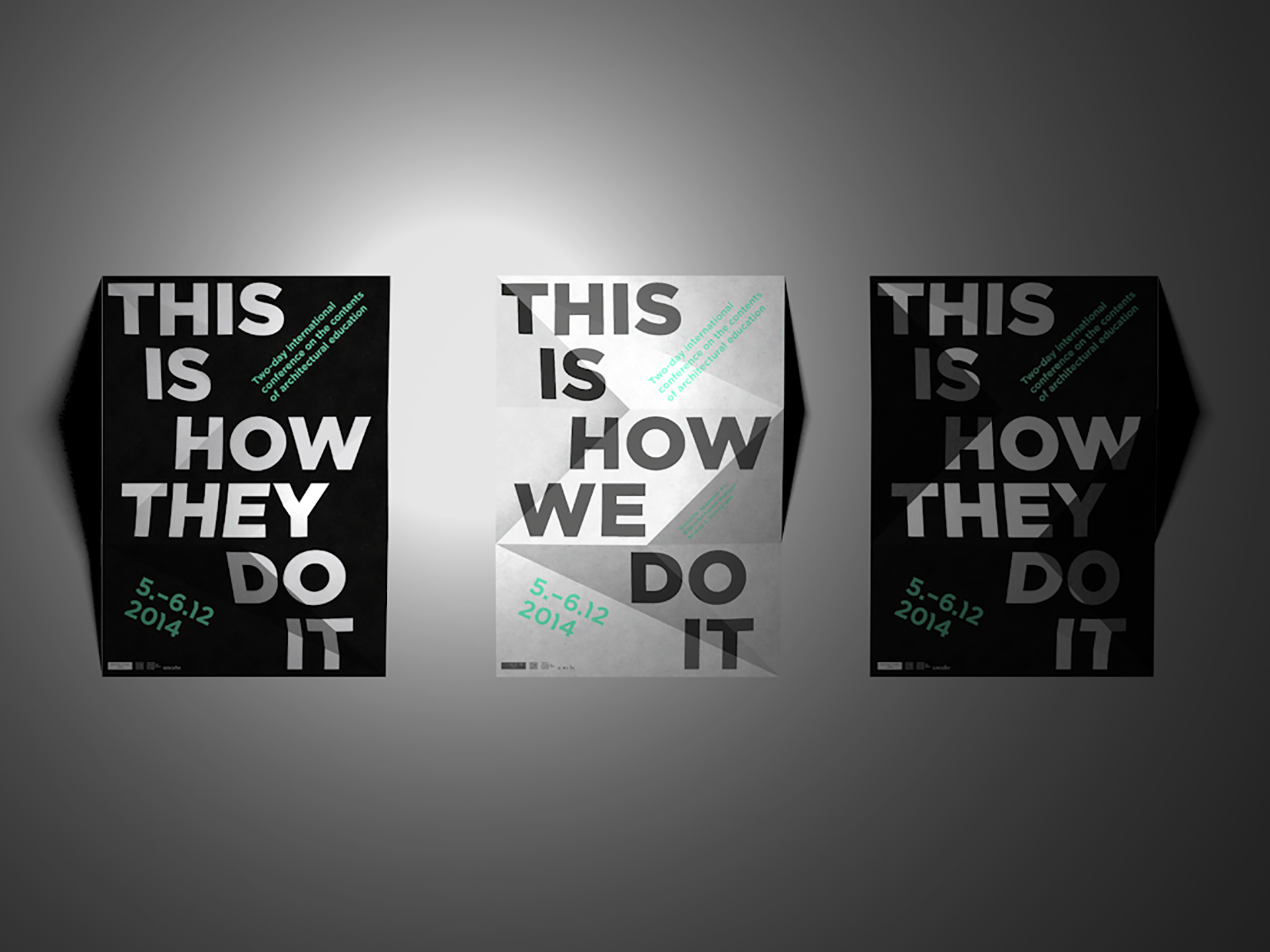 Animationsstill: Licht und Schatten wechseln den Plakattext zwischen „This Is How We Do It“ und „This Is How They Do It“